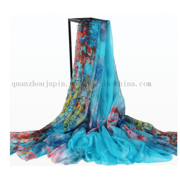 OEM Fashion Silk Beach Scarf Shawl and Pareo for Promotion Gift